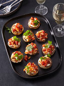 Stuffed mushrooms with chorizo and goat's cheese