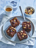 Brownies with nuts and dried fruit