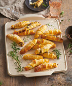 Cheese sticks with blue cheese and poppy seeds