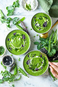 Green pea and broccoli soup