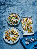 Three kinds of mussel tapas