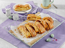 Easter plait with candied orange peel and almonds