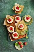 Strawberry cupcakes with cream cheese topping