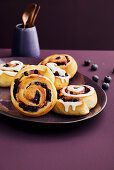 Blueberry buns with tonka bean and woodruff