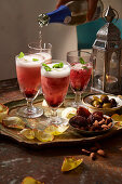 Turkish pomegranate sherbet with sparkling wine