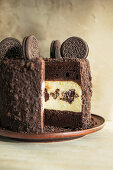 Chocolate cake with Oreo cream filling