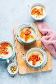 Almond pudding with blood oranges