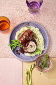 Turkey roulades with wild asparagus and cauliflower puree