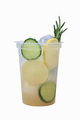 Cucumber and lemon lemonade with rosemary