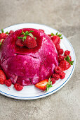 English summer pudding with berries