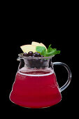 Hot apple and blackcurrant punch with mint