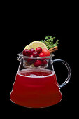Apple and cranberry tea with cinnamon and thyme
