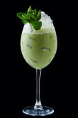 Iced Matcha Latte with mint