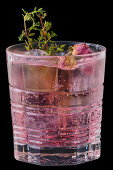 Lavender Spritz with thyme and rosebuds