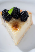 Cream cake with blackberries