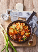 Pork ragout with potatoes and vegetables