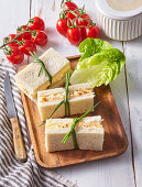 Sandwiches with tamago (egg dip)