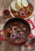 Pork beer goulash