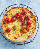 Quiche with cherry tomatoes and rosemary