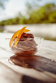 Chocolate mousse with candied orange peel