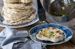 Flatbread with yoghurt and herb butter