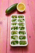 Ice cubes with mint