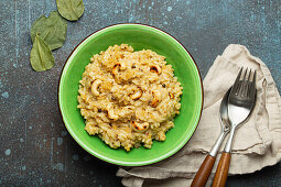 Ven pongal (Indian rice dish) with cashew nuts