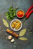 Spices and herbs of Indian cuisine