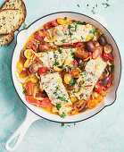 Cod fillet on Provençal vegetables