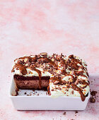 Chocolate and caramel lasagne