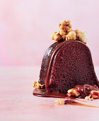 Salted caramel lava cake with caramel popcorn