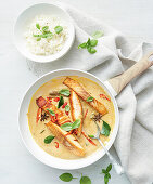 Massaman salmon curry with jasmine rice