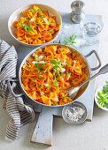 Farfalle with tomato and cream sauce