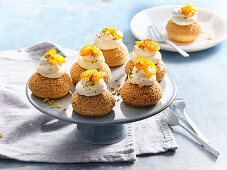 Lemon choux au craquelin with kumquat