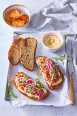 Pulled pork sandwich and sweet potato chips