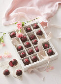 Chocolates with raspberry filling