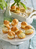 Cream cheese filled cream puffs