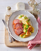 Smoked pork loin with sauerkraut and potato gnocchi