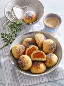 Yeast rolls with carrot filling