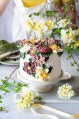 Floral buttercream cake for Easter