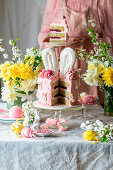 Eater pink buttercream cake