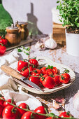 Cherry tomatoes on a plate