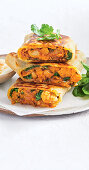 Vegetarische Curry-Burritos mit Blumenkohl und Kichererbsen