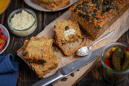 Lentil, zucchini and carrot pie