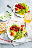 Polenta mit Wildspargel und Kirschtomaten aus dem Ofen