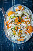 Fennel and mandarin salad with pumpkin seeds