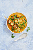 Red pumpkin curry with beans and tofu