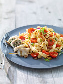 Tagliatelle mit gefüllten Calamari und Kirschtomaten