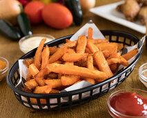 Sweet potato fries with dips