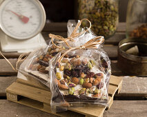 Chocolate with mixed nuts as a gift